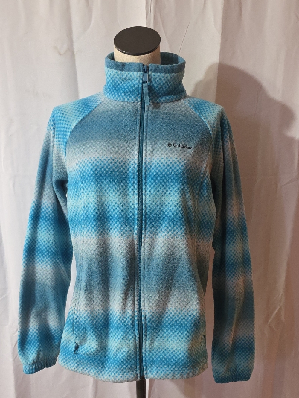 Columbia Blue Gradient Full-Zip Fleece Jacket